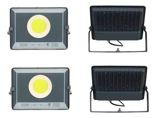 Pack X2 Foco Cob Led Plano Reflector 50w Exterior  