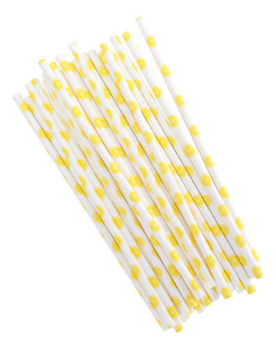 Pajitas Biodegradables, 50 Piezas, Papel Con Estampado De Fr