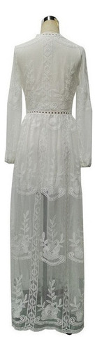 Vestido Floral De Encaje Floral Con Cuello En V For Mujer