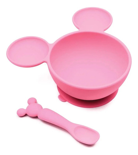 Plato Comer Silicone Bebe Mickeymouse Set Comida Niña Disney