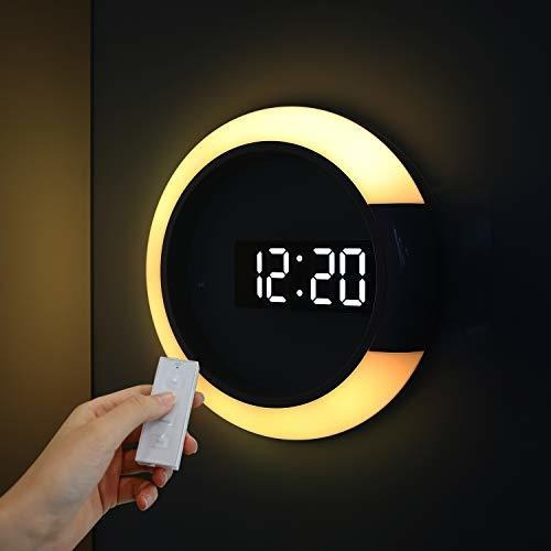 Mooas Moodlight Reloj Con Espejo Doble, Luz Nocturna De 7 Co