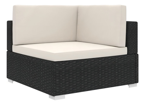 Silla De Esquina Composable Con Cojines De Ratán Negro