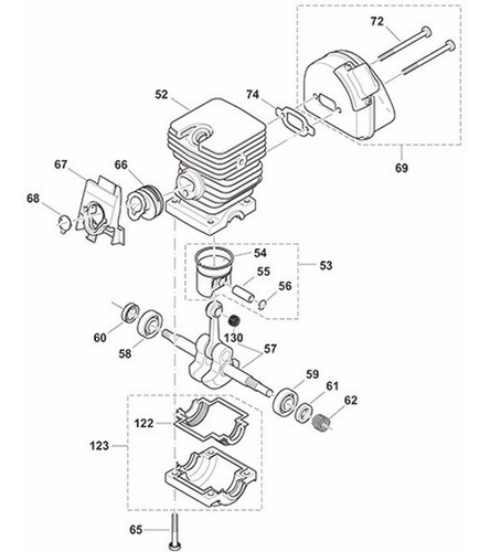 Vista Explodida Motosserra Dcs4610 - Makita