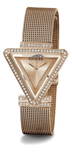 Reloj Para Mujer Marca Guess Color Blanco Venus Correa Coral Claro Bisel Coral Fondo Rosa