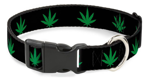 Collar De Clip De Plástico - Hoja De Marihuana Repetir Negro