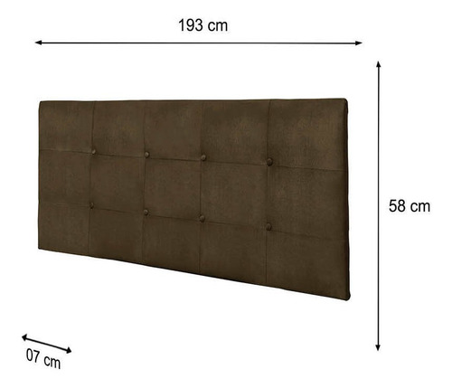 Painel Luna Para Cama Box King 193 Cm Suede Marrom - D'rossi