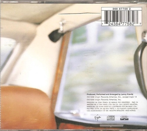 Cd Lenny Kravitz - 5 (funk Rock Soul R&b Hard) Original Novo