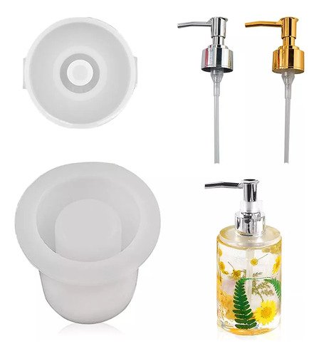 Moldes Silicona Dispensadores Loción Molde Tarro Con Bomba