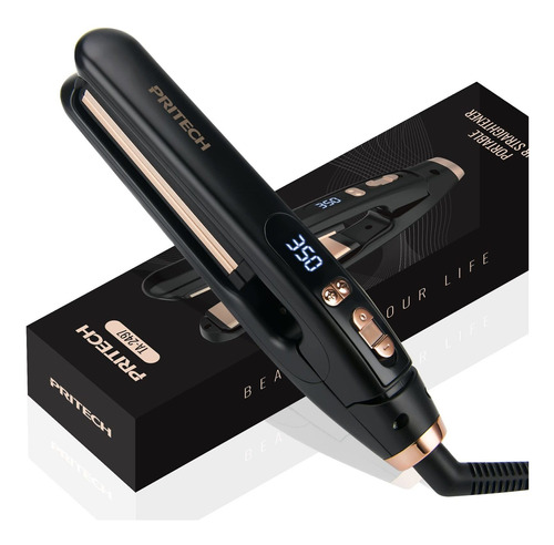 Pritech Mini Plancha Plana Portátil Para El Cabello, Alisado