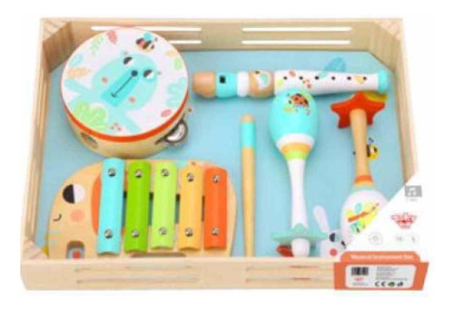 Set Musical Juguete Madera Infantil Maraca Xilofon Tooky Toy
