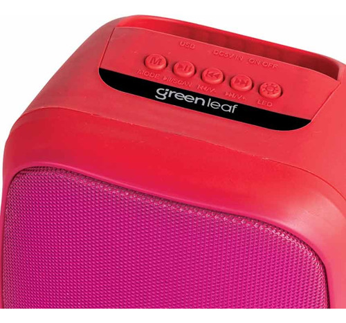 Bocina Portátil Mitzu Con Bluetooth E Iluminación Glb-3004rd Rojo