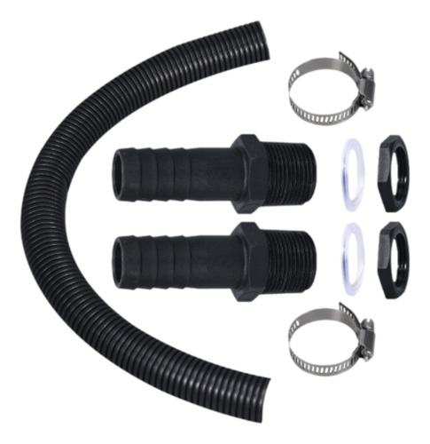 Kit De Conexión De Barril De Lluvia Negro Con Abrazaderas