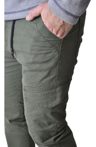 Imagen 4 de 10 de Pantalon Cargo Jogger Verde Negro Hombre The Big Shop