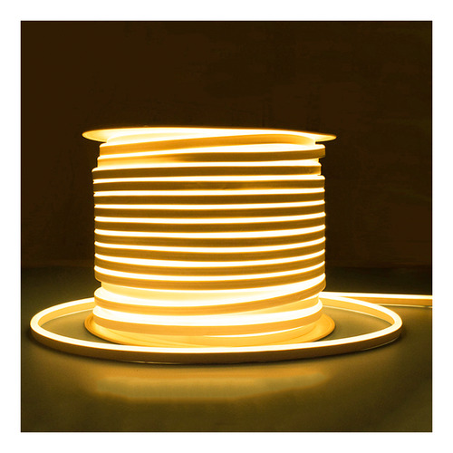 Mangueira Led Neon Flexível 10m 127v Branco Quente 3500k Conector Tomada Decoração E Iluminação