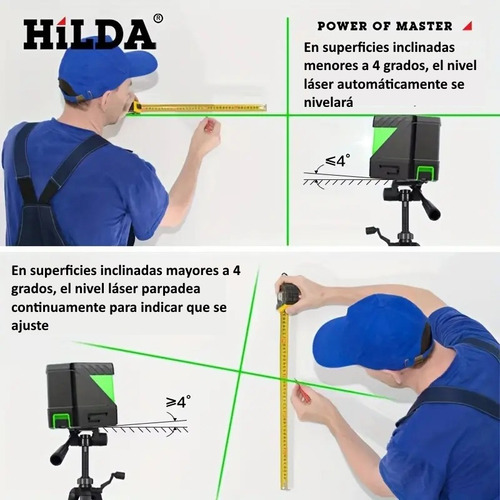 Nivel Láser Verde Autonivelable Hilda Líneas En Cruz Wls176