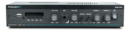 Amplificador receptor de sonido ambiental Frahm Slim 1600 G5 de 60 W, color negro, potencia de salida RMS de 60 W