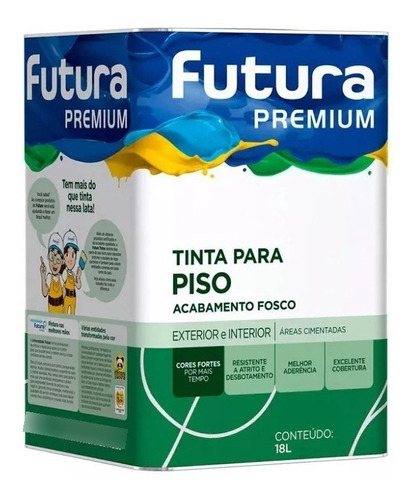 Tinta Piso Premium 18l Base Agua Futura Cores Cor Branco