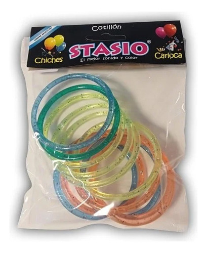 Pulsera Gruesa De Cotillon Con Brillo Stasio Pack X 12 Un