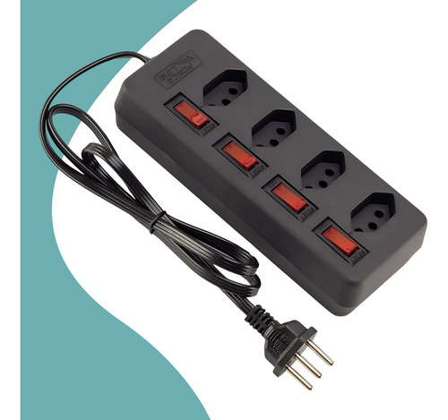 Protetor Elétrico Filtro De Linha 4 Tomadas Extensão Cabo 1m