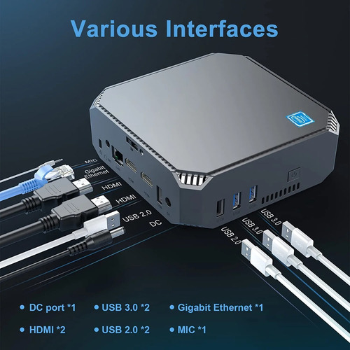 Imagen 3 de 5 de Mini Pc Computadora Celeron J3455 6gb Ddr3 64gb Ssd Wifi 4k
