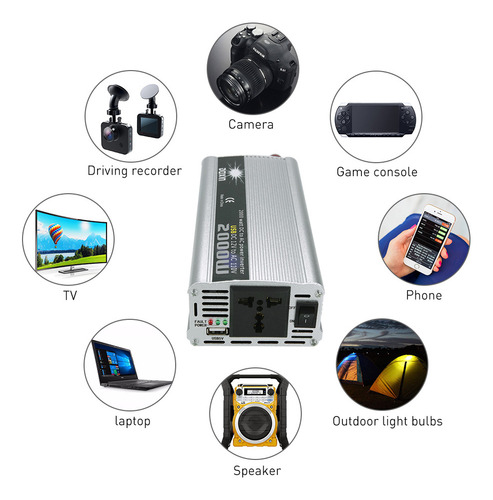 Inversor De Corriente Portátil Para Automóvil De 2000 W W Dc