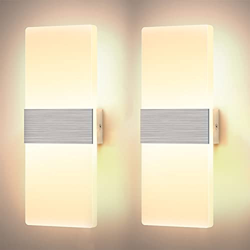Lámpara De Pared Led 12w, Moderna, 2 Unidades, Blanco