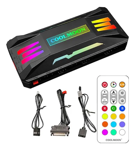 Controlador Rgb Inteligente Pwm Ventilador De Control Negro