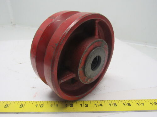 6 Cast Iron V Groove Caster Wheel W/bearing 1 Id 3-1/2 Ssc