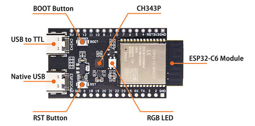 Esp32-c6-devkit N16r2 Esp32-c6 16 Mb Flash Esp32 Wifi+estagi