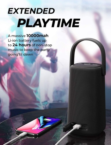 Parlante Tribit STORMBOX PRO portátil con bluetooth waterproof negro 220V