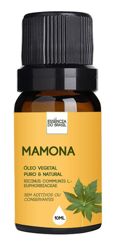 Óleo Vegetal De Mamona - 10ml Puro E Natural