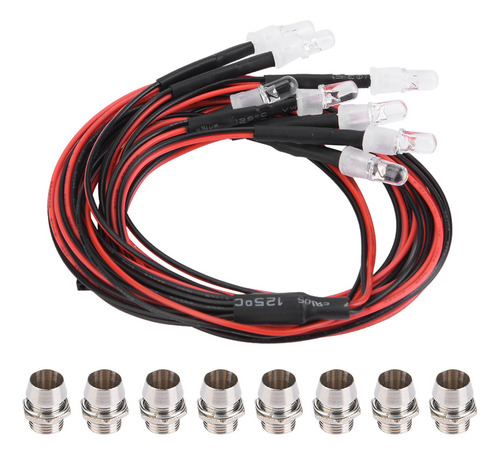 8 Faros Y Luces Traseras De 5 Mm, Luces Led, Modelo Rc
