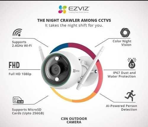 Imagen 4 de 4 de Cámara Ezviz C3n 2.8mm 2mp Visión Nocturna Exterior Wifi
