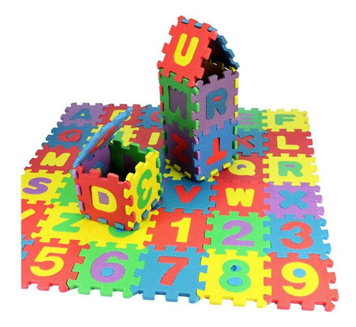Tapete Eva Afanumérico Castelinho Cubo 9x9 Cm 5 Mm 36 Peças