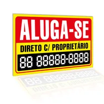 Comprar Placa Aluga-se Casa Comércio Terreno Imóvel 50x30cm Vende-se