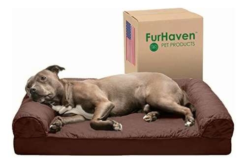 Furhaven Large Orthopedic Dog Bed Quilted Sofa-style