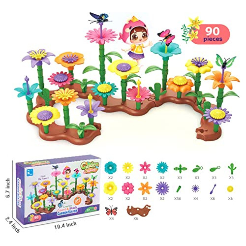 Olrma Flower Garden Building Toys For Girls 3 4 Year Old, 90