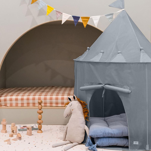 Kids Play Tent 3 Sprouts Sustainable Recycled Fabric Blue