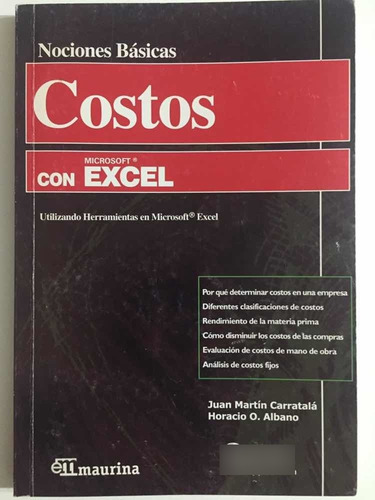 Nociones Básicas Costos Excel Microsoft. Juan Carratalá
