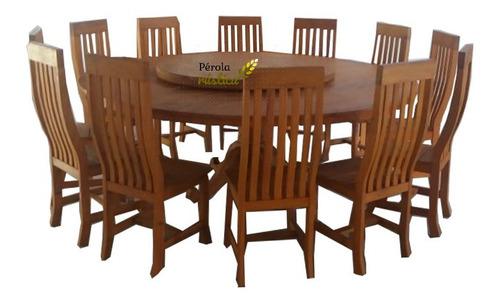 Mesa De Jantar Redonda Com 12 Cadeiras
