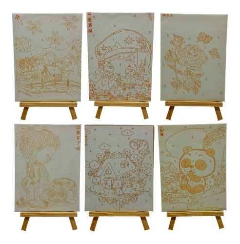 Imagen 4 de 5 de Kit Niños Lienzo + Pincel+ Tempera