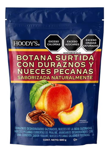 Botana Surtida Con Durazno Y Nueces Pecanas Hoodys 680g