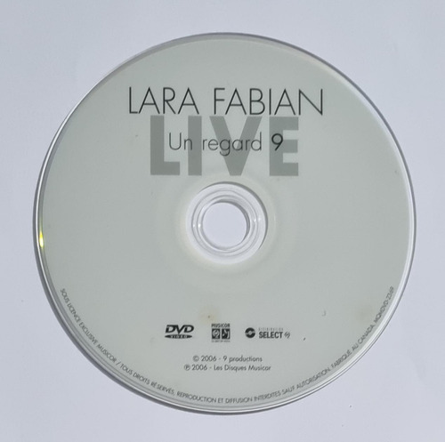 Dvd Lara Fabian - Un Regard 9 Ao Vivo - Importado- Raro!