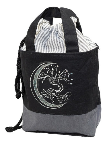 Imagen 1 de 10 de Bolso Mini Dulcero, Ilustrado Con Árbol De La Luna