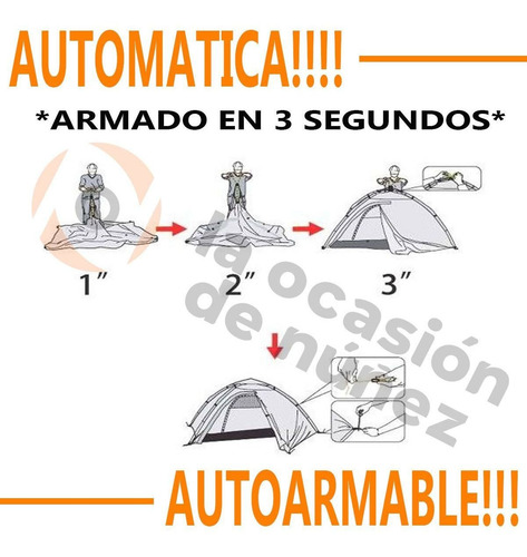 Imagen 3 de 7 de Carpa Playera Autoarmable Automatica Spinit Playa Sombrilla