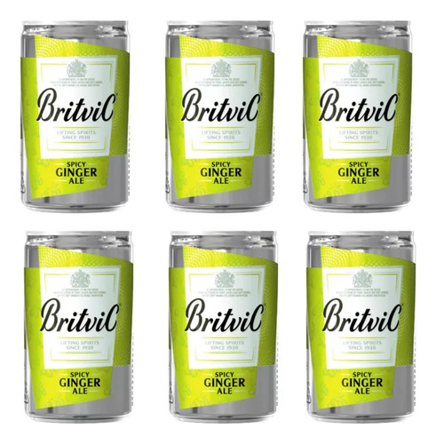 Britvic Ginger Ale Lata 150ml X6 Importado Reino Unido