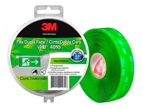 Fita Dupla Face Transparente 3m Vhb 5 Metros Original