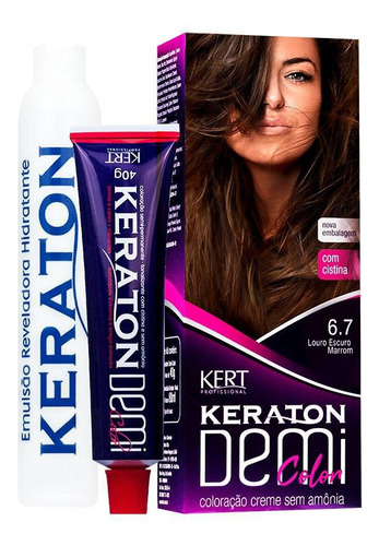 Coloração Keraton Demi Color Louro Escuro Marrom 6.7