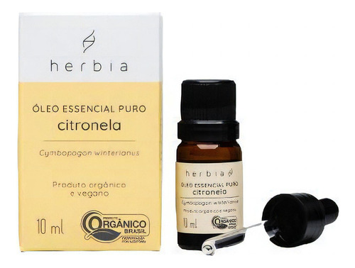 Kit 2x: Óleo Essencial De Citronela Orgânico Herbia 10ml