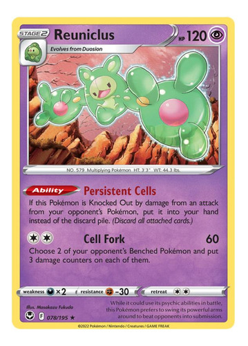 Carta Pokemon Tcg - Reuniclus - 078/195 Silver Tempest